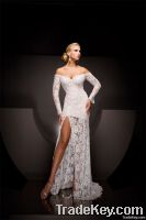 off-shoulder lace pageant dress L012