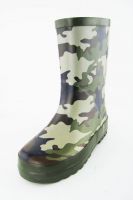 Navy camo rubber rain boots