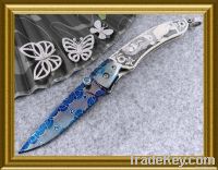 Wholesale 6 pcs. New Custom Handmade Blue Damascus Knife & Free ship
