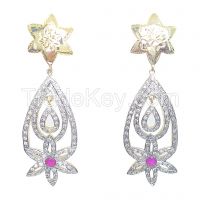 ER126A	CZ Gold and Pink Ear Rings -Fashion Jewellery from Midas