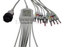 Cardioline EKG cable, one piece type, 10-lead, IEC color code