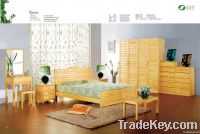 Pine furniture bedroom set bed/wardrobe/cabinet/chair solid wood OEM