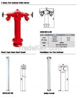2 ways fire hydrant with valves and fixed type hose reel stand