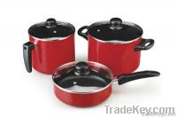 12pcs aluminum non-stick pan pot set/stainless steel cookware sets