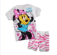 Minnie baby girl summer pajamas kid clothes set girl's summer wear