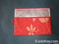 PVC & oxford-cloth mesh double-zippers bag