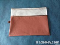 PVC & oxford-cloth mesh double-zippers bag