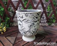 ceramic planter, garden