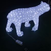 Glitter crystal 3d led motif light large polar bear sculpture manufacturer