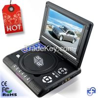 7inch portable dvd player with TV TUNER/USB/FM