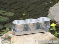 Galvanized Mini planter set (30013)