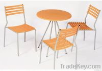 metal plastic dining tables and chairs(Tria Slat)