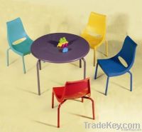 plastic children table chair set(Peacock kid)