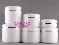 White plastic jar, white cream jar, white cosmetic jar