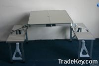 Four Seat Aluminum Picnic linked table&chairs