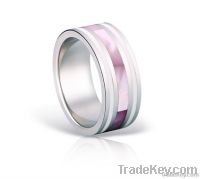 316L Stainless Steel Ring With Natural Shell