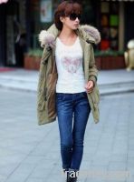 Fashionable Hooded Pure Color Padded Coat Light Army Green
