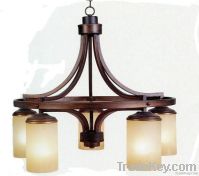 Antique chandelier with glass lamp shades