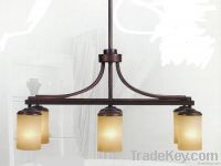 Antique pendent light with frosted glass