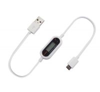 USB data sync charger cable with LCD