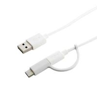 USB to Micro USB cable with Type C adapter