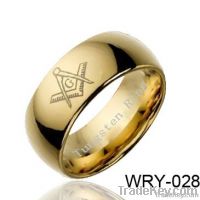 18K Gold Plated Masonic Tungsten Rings Pendants for Men