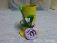 Recycled paper pencil holder