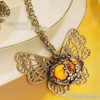 butterfly pendant necklace, butterfly stone necklace, fashion necklace