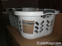 plastic laundry basket, washing basket.