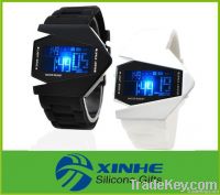2015 silicone Airplane LED watches men with changing colorful lights