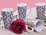 ceramic V-Shape mugs with decal
