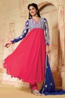 CANADA RED & BLUE ENTHNIC EMBROIDERED SALWAR KAMEEZ