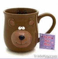 3D Lovely Ceramic Bear Cup, 100% Hand-painted Craft