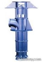 Vertical axial flow pump for large volumes of water at low head.