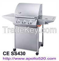 3 Burner BBQ on cart with side burner