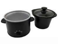 Small Slow Cooker, 2qt/1.8l, Upgraded Ceramic Pot, Adjustable Temp, Nutrient Loss Reduction, Stainless Steel, Black, Round