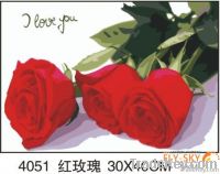 Rose Flower--modern decorative flower diy oil painting by numbers