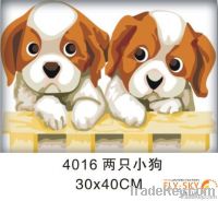 cartoon animal  dog crafts decoration diy digital oil painting