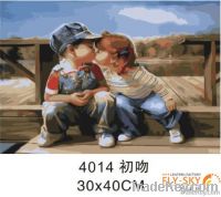 cartoon  oil painting by numbers kits for kids&#039;gift