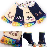 girls' soft cotton ankle toe socks