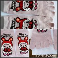 girls' soft christmas cotton ankle toe socks