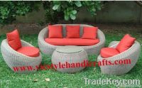 Sofa set ( 2 arm chairs, 1x3 seater sofa, 1 table, 1 stool)