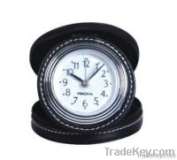 Leather table clock