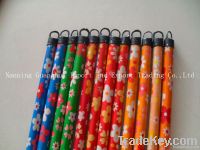 PVC covered wooden broom handles with screw supplier---GH3