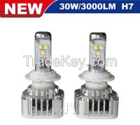 Led Headlight High Brightness 30w 3000 Lumens With h7 Bulb