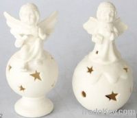 ceramic angel candle holder