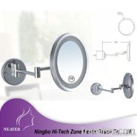 Bathroom wall mounted shaving mirror with led light