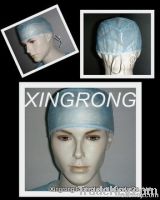 Disposable surgical cap with tie