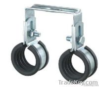 Dopple pipe clamp with rubber