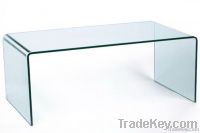 Bent glass coffee table